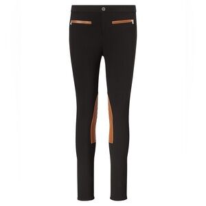 POLO RALPH LAUREN Black Brown Leather Riding Pants Equestrian Size‎ 8 High Rise